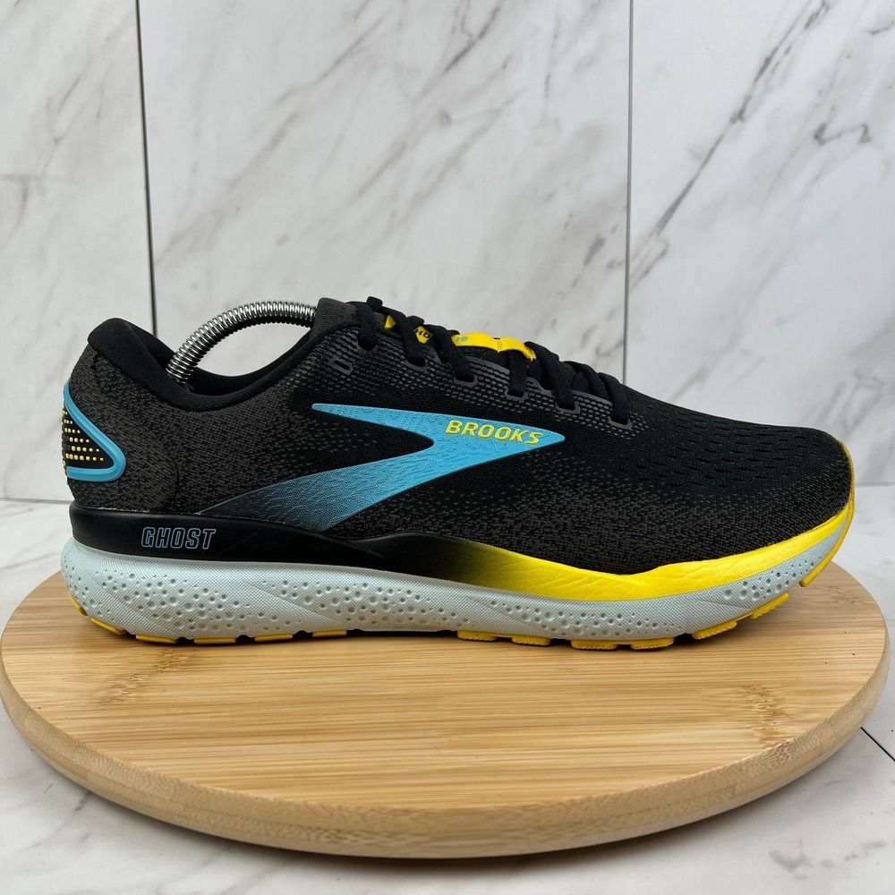 Brooks Ghost 16 Mens Size 11 2E WIDE Black Blue Running Walk Shoes 1104182E029